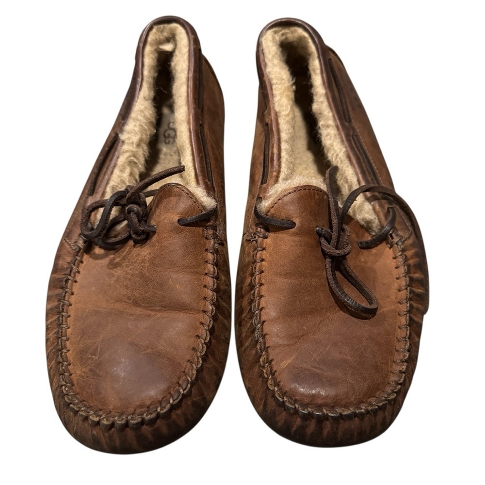 UGG Men's Olsen Suede/Sheepskin Tan Slippers Size 9